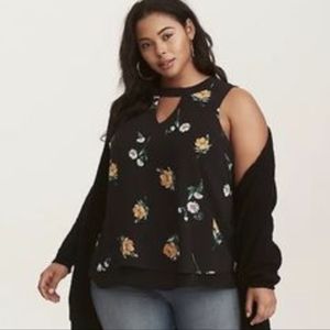 EUD Torrid Floral Prin Chiffon Top